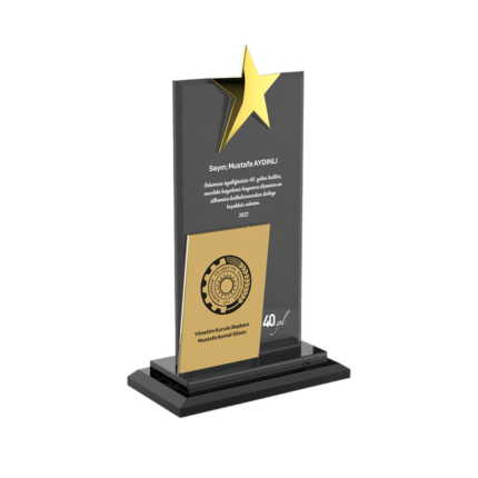 Kristal Füme Yıldızlı Ticaret Odası 40. Yıl Plaketi